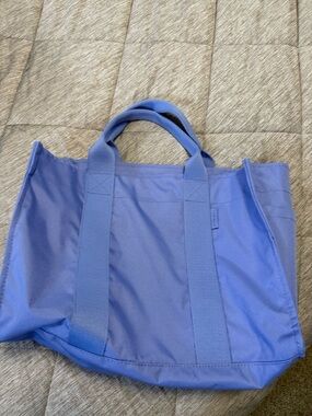 CANVELLE medium boxy crossbody tote in cornflower blue
